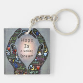 夢および希望についてのやる気を起こさせるな引用文 キーホルダー (裏面)