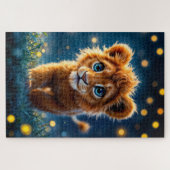 夢お洒落のような情景の金獅子 ジグソーパズル (横)