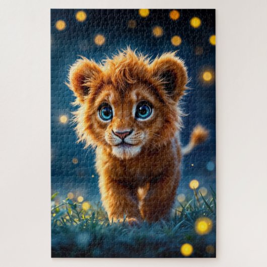 夢お洒落のような情景の金獅子 ジグソーパズル (縦)