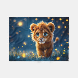 夢お洒落のような情景の金獅子 フリースブランケット