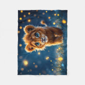 夢お洒落のような情景の金獅子 フリースブランケット (正面)