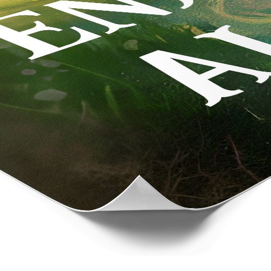 夢お洒落のような風景のキノコ ポスター (角)