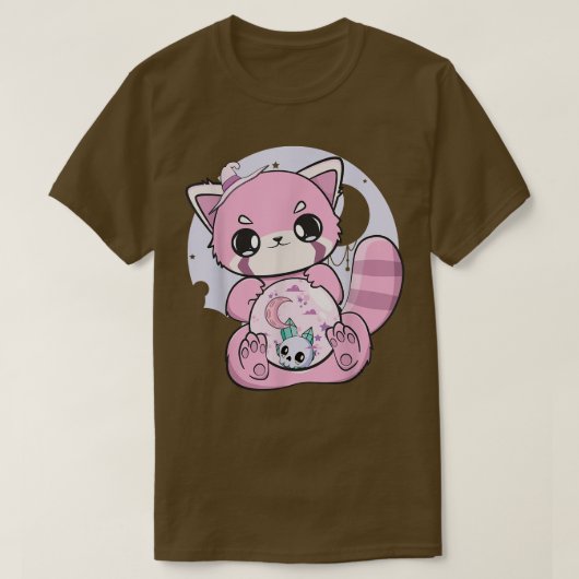 夢かわいいレッドパンダガラススフィア妖精ケイハラジ Tシャツ (デザイン正面)