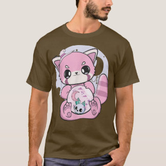 夢かわいいレッドパンダガラススフィア妖精ケイハラジ Tシャツ
