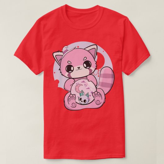 夢かわいいレッドパンダガラススフィア妖精ケイハラジ Tシャツ (デザイン正面)