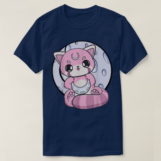 夢かわいいレッドパンダムーンフェアリー渓原宿沼後 Tシャツ (デザイン正面)