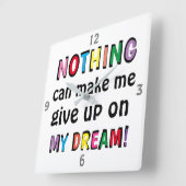 夢が可愛与えいなんて何も思い出せない スクエア壁時計 (傾斜)