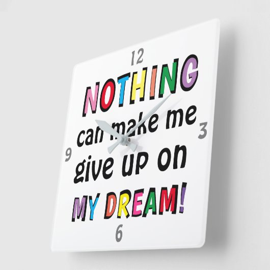 夢が可愛与えいなんて何も思い出せない スクエア壁時計 (傾斜)