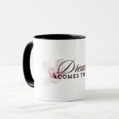 夢が叶う、ソフトパープルの花の水彩マグカップ マグカップ (正面左)