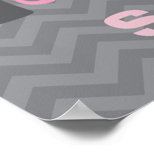 夢が大きくて小さい子 - 灰色とピンクの象 ポスター (角)