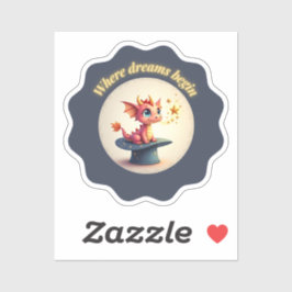 夢が始まる場所 – Cute Dragon シール