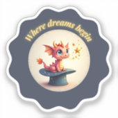 夢が始まる場所 – Cute Dragon シール (正面)