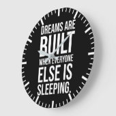 夢が実現 – 成功やる気を起こさせる ラージ壁時計 (傾斜)