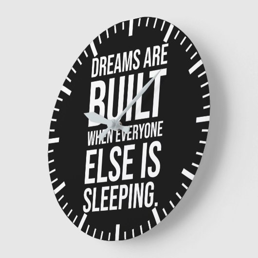 夢が実現 – 成功やる気を起こさせる ラージ壁時計 (傾斜)