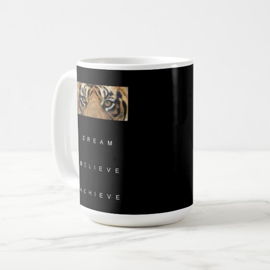 夢が成信じ功やる気を起こさせるの引用文 コーヒーマグカップ (正面左)