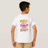 夢が現実になるまで努力しろ - モチベーション Tシャツ (裏面フル)