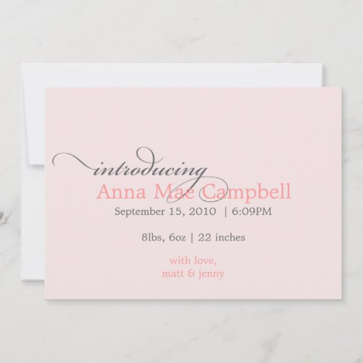 夢が真来の実現{誕生のお知らせ} 案内状 (裏面)