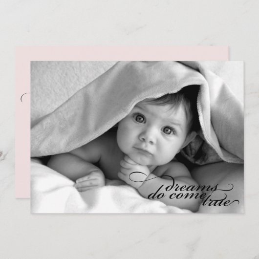 夢が真来の実現{誕生のお知らせ} 案内状 (正面/裏面)