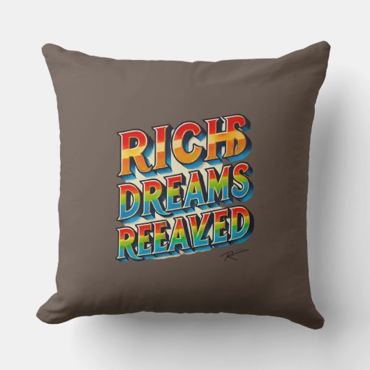 「夢が豊かに実現」数々のカラー枕 クッション (正面)