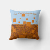 夢が飛ぶオレンジ色の浮動ブロック広場 クッション (裏面)