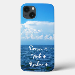 夢それは願いそれそれを引用文の海のデザイン実現します iPhone 13ケース