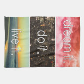 夢それを生きるやる気を起こさせる引用文 キッチンタオル (横)