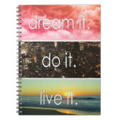 夢それを生きるやる気を起こさせる引用文 ノートブック (正面)