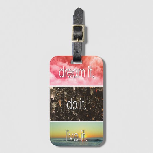 夢それを生きるやる気を起こさせる引用文 ラゲッジタグ (正面縦)