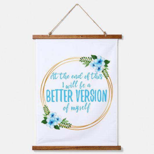 夢とゴールに関する短い主張 吊り下げ型タペストリー (正面)