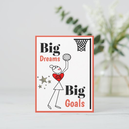 夢とゴールネットボール引用文 ポストカード (スタンド正面)