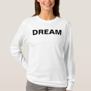 夢と信じ長袖書(黒) Tシャツ