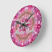 夢と呼ぶなマスタープランピンク ラウンド壁時計 (傾斜)