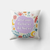 夢と夢信じと成し遂げ クッション (裏面)