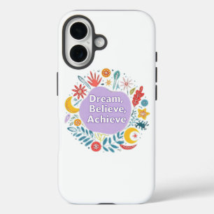 夢と夢信じと成し遂げ iPhone 16ケース