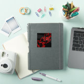 夢と悪夢のレッド抽象流体アート シール (iPadカバー)