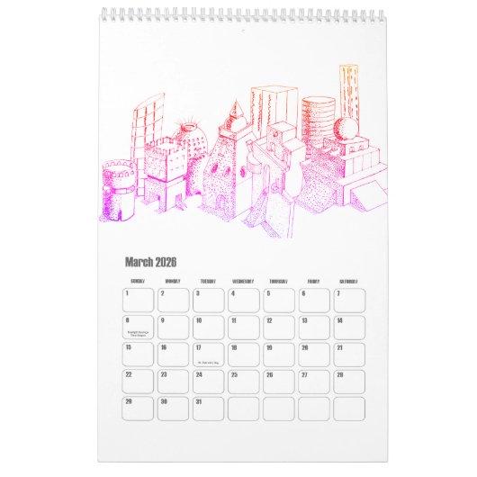 夢と旅の都のまわりに市 カレンダー (3月 2026)