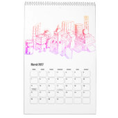 夢と旅行ののまわりに都市カレンダー20XX カレンダー (3月 2027)