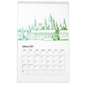 夢と旅行ののまわりに都市カレンダー20XX カレンダー (2月 2027)
