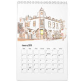 夢と旅行ののまわりに都市 カレンダー (1月 2026)