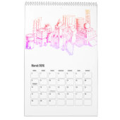 夢と旅行の都市スタイリッシュモダン カレンダー (3月 2026)