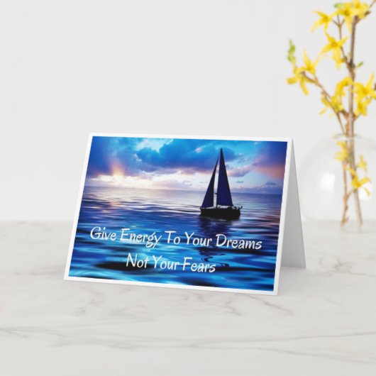 夢にエネルギーを 夢のグリーティングカード カード (黄色い花)