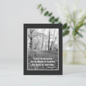 夢に信頼感動的引用文黒/白 ポストカード (スタンド正面)