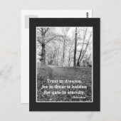 夢に信頼感動的引用文黒/白 ポストカード (正面/裏面)