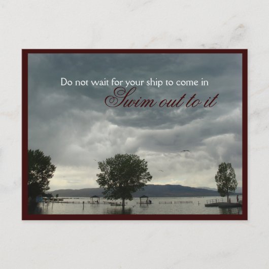 夢に向かって泳ぎ出せ！ モチベーション ポストカード (正面)