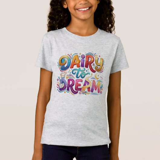 夢に向かって酪農Tシャツ 面白い インスピレーション Tシャツ (正面)
