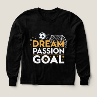 夢に向かって – モチベーションが上がるサッカー ロゴTシャツ