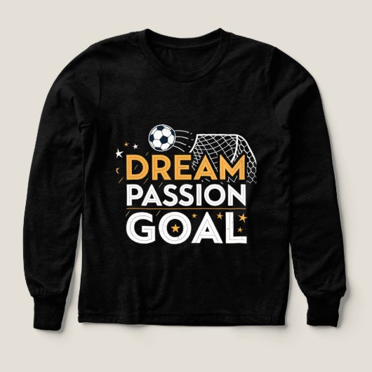 夢に向かって – モチベーションが上がるサッカー ロゴTシャツ  (デザイン正面)