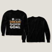 夢に向かって – モチベーションが上がるサッカー ロゴTシャツ  (デザイン 正面＆背面)