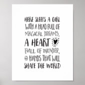 夢に満ちた頭を持つ女の子を眠る|過去記事 ポスター (正面)