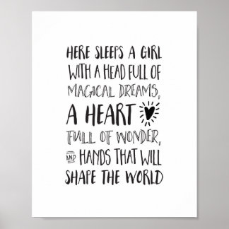 夢に満ちた頭を持つ女の子を眠る|過去記事 ポスター